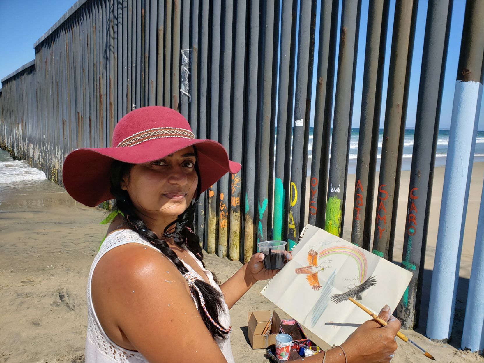 Bhavana Gesota with her design for the Brotherhood Mural